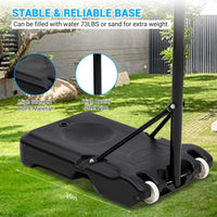 Canestro Basket Esterno Garvee Regolabile 5,2-7 Piedi - Tabellone HDPE 33" Infrangibile, Ruote, Acciaio Resistente Intemperie Giardino Cortile