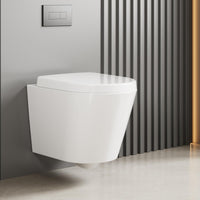 Garvee WC Sospeso Senza Bordo Di Scarico, Ceramica Resistente, Bagno Ospiti, 53 cm, Bianco