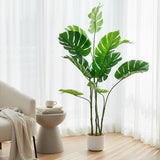 Garvee Pianta Artificiale Monstera Deliciosa 120 cm Con Vaso in Cemento per Stabilità Massima, Foglie Realistiche, Resistente ai Raggi UV, Decorazione per Interni Ufficio e Casa Verde - 120.0 cm - Pianta Formaggio