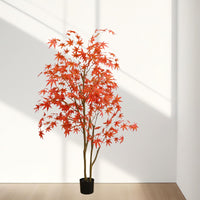 Albero di acero artificiale Garvee da 150 cm, foglie autunnali, foglie in silicone, vaso di plastica, decorazione versatile per la casa e la festa