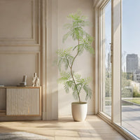 Albero di Jacaranda artificiale Garvee, confezione da 2, 2 m, con foglie realistiche, per ufficio e soggiorno, facile da pulire, verde