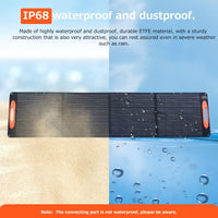 Pannello solare pieghevole GARVEE da 210 W con cavo MC-4 a XT60, IP68 impermeabile, monocristallino, montaggio flessibile, campeggio all'aperto ed emergenza