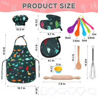 Garvee Set 2 Pezzi Costume Cucina Bambini, Schürze e Mütze in Pfirsichfleece, Rosa e Verde, Gioco di Ruolo, Regalo Perfetto