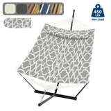 Garvee Amaca Doppia con Supporto e Cuscino, Capacità 204 kg, Tessuto Resistente, Patio e Giardino, Spaziosa, Confortevole, Robusta, Verde - Light Gray
