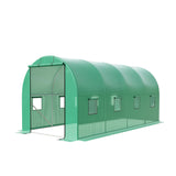 Garvee Serra Da Giardino 457x213x213 Cm Con Telaio In Acciaio Zincato E Copertura PE Resistente, 8 Finestre A Rete, Porta Avvolgibile, Ideale Per Esterni