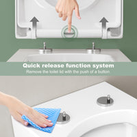 Garvee Copriwater con seggiolino per bambini e abbassamento automatico per bagno, bianco, forma a D, cerniere regolabili, UF Duroplast