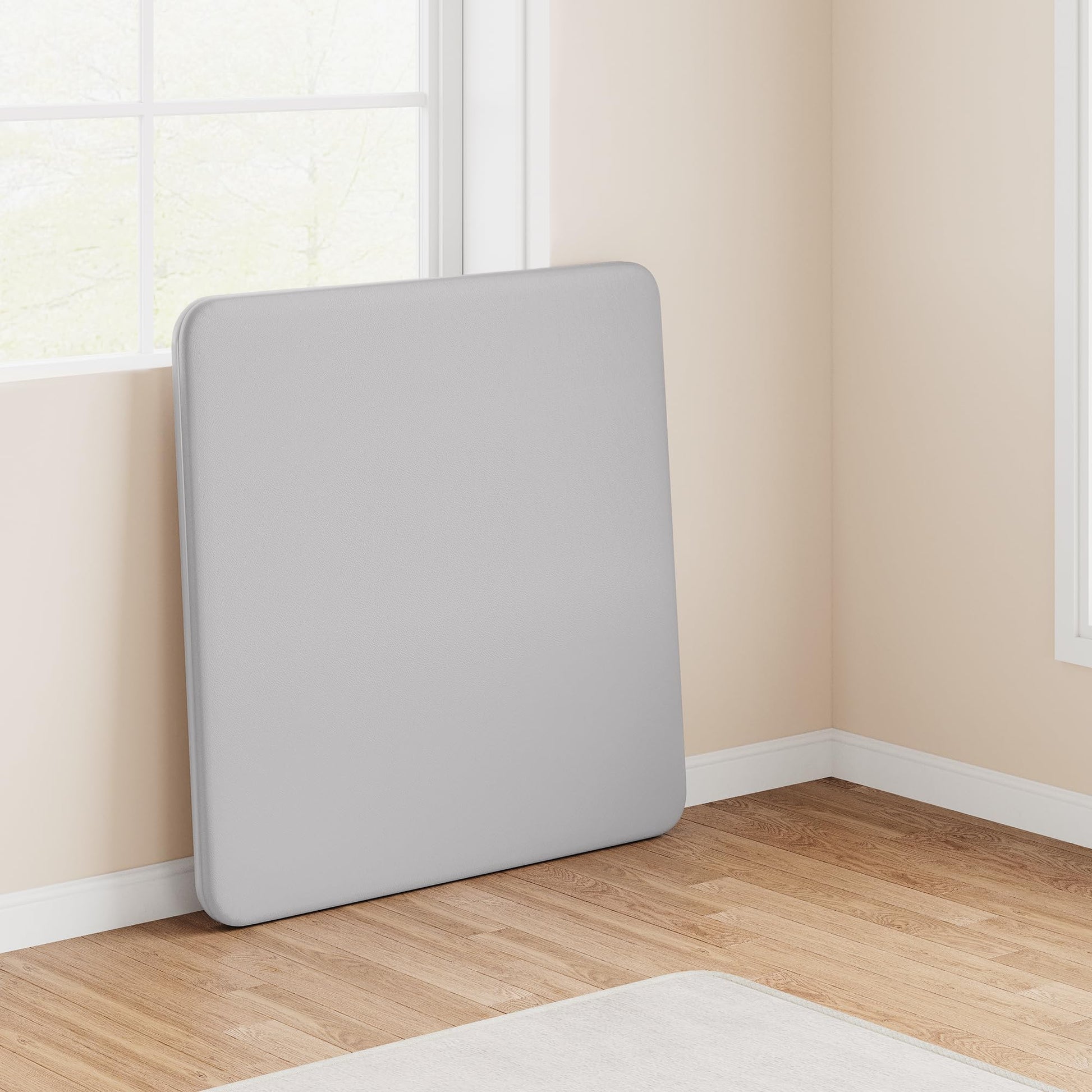 Tavolo pieghevole Garvee da 33,6" con cuscino in PU, struttura in metallo, piedini antiscivolo per ufficio e campeggio, portatile, nero