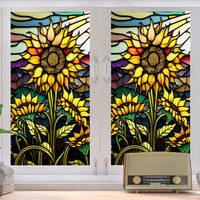 Pellicola per finestre Garvee con motivo a girasole, statica, protezione UV, 60x100 cm, autoadesiva, per casa e ufficio