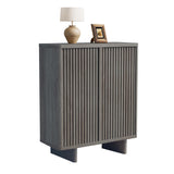 Garvee Mobile Scarpe 105,4 cm con Porta Fluted, 5 Ripiani Regolabili, Legno Ingegnierizzato, Design Curvo Rustico per Ingresso, Marrone