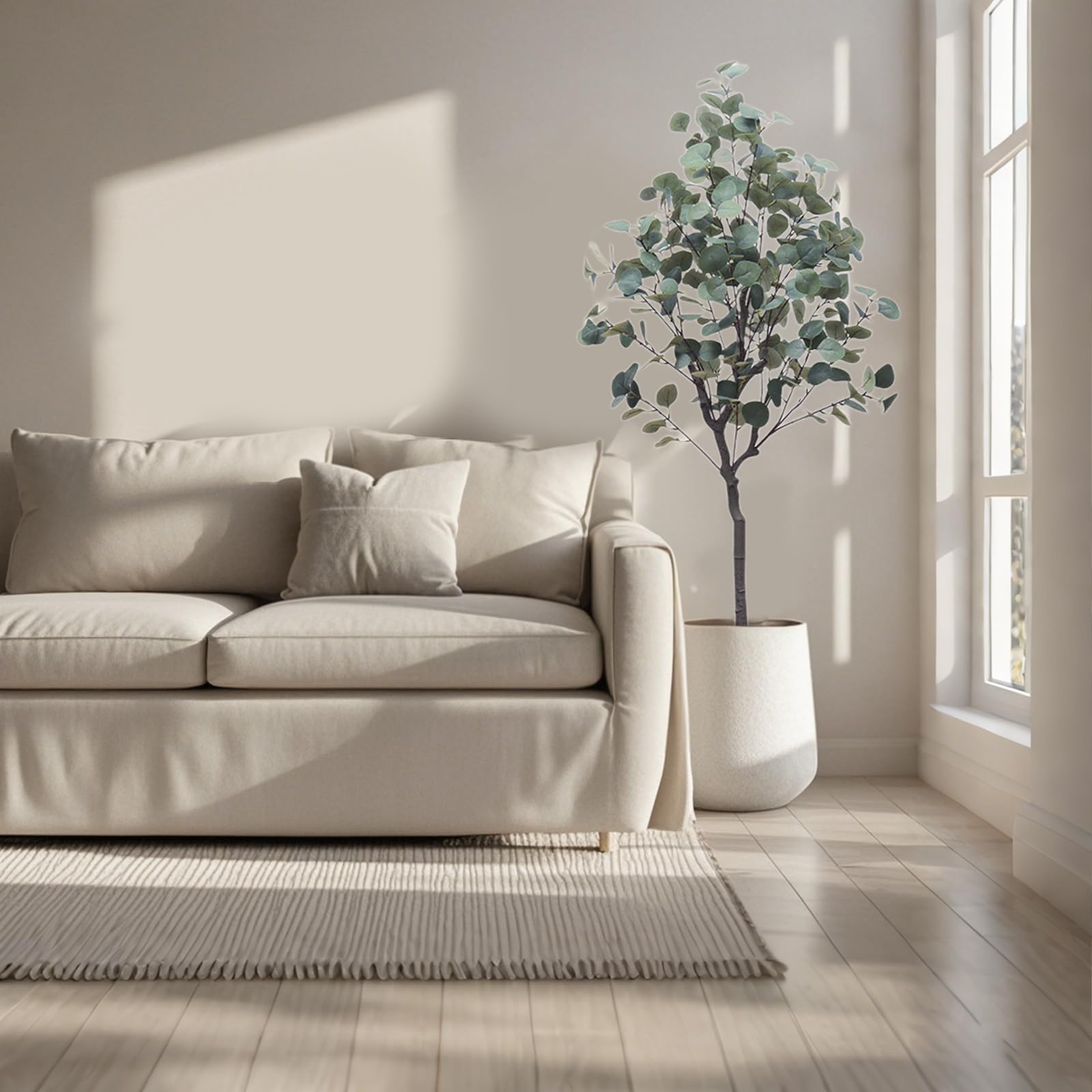 Albero di eucalipto artificiale Garvee da 3,9 piedi con foglie di seta realistiche per la decorazione di casa e ufficio, verde