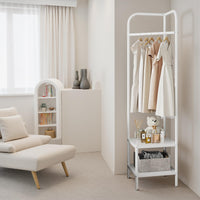 Appendiabiti angolare Garvee, in metallo, salvaspazio, antiruggine, con ripiani per corridoio e camera da letto, moderno, nero