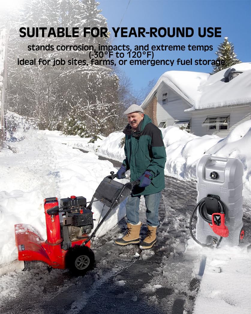 Serbatoio di carburante portatile Garvee da 15 galloni - Con pompa e valvole anti-perdita - Per cantieri edili, agricoltura e veicoli ricreativi