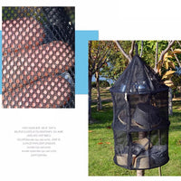 Rete portaoggetti portatile Garvee in tessuto di nylon, 3 strati, pieghevole, per picnic, utensili da cucina, essiccazione degli alimenti