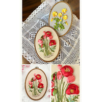 Garvee Set Per Ricamo Principianti Con Telaio Regolabile In Ottone, Ago, Modello A Inchiostro Solubile, Creativo Regalo Hobby E Arte