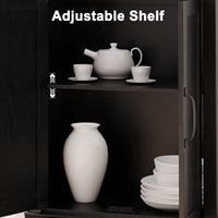 Libreria Garvee Farmhouse con ante, 5 ripiani, ampio spazio di archiviazione, legno MDF, soggiorno, ufficio, 30,5 cm di profondità x 62,2 cm di larghezza x 170,7 cm di altezza