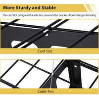 Mensola da parete Garvee da 2 pezzi, 1x6 piedi, in acciaio verniciato a polvere con ganci per officina e magazzino, 72"x12"x6", nera, capacità di carico di 600 libbre