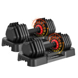 Set Manubri Regolabili Garvee 25LBS Ghisa - Impugnatura Antiscivolo, Doppio Blocco Sicurezza, Compatte per Casa e Palestra - 11,3 kg * Coppia