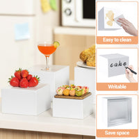 Espositore per buffet Garvee in acrilico bianco, impilabile, stabile, per feste e matrimoni, 7-10 pollici