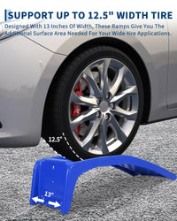 Rampe per riparazione auto Garvee Heavy Duty, capacità di carico 8000 libbre, set da 2, altezza di sollevamento 8 pollici, acciaio, antiscivolo, blu, 36"x13"x9"