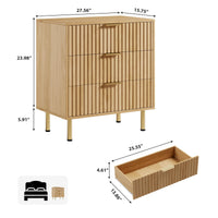 Mobile porta TV Garvee via camera da letto, moderno scanalato, 3 cassetti profondi, ecologico, impermeabile, versatile, nero