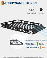 Portapacchi universale Garvee da 64"x39" con capacità di 200 libbre, acciaio resistente, deflettori antivento per SUV e camion, nero