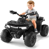 Quad elettrico per bambini Garvee 12V nero con telecomando, musica a LED per guida fuoristrada, dai 3 anni in su - Nero