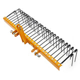 Rastrello da Giardino Garvee 72" 30 Denti Acciaio Elastico Giallo - Trattori Cat 0/1, Manutenzione Prato