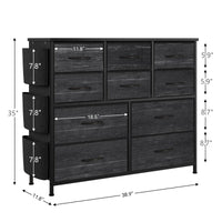 Cassettiera Garvee con 10 cassetti, tessuto, guide in metallo, piano in legno impermeabile per camera da letto e soggiorno, versatile, salvaspazio
