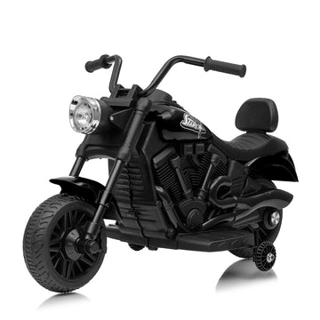 Moto elettrica Garvee 6V nera con avviamento graduale e sospensioni: la prima moto elettrica per bambini dai 2 anni per passeggiate sicure in giardino