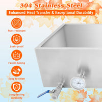 Evaporatore per sciroppo d'acero Garvee, 30x16x19 pollici, acciaio inossidabile 304, 21 galloni, 2 valvole, termometro per casa e esterni