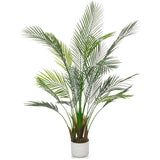 Garvee Areca-Palme Artificiale 100/125 cm PEVA Robusto Vaso Bianco Decorazione Interni Tropiche Vere - 125Cm + 19 Üppigen
