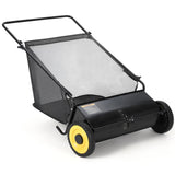 Rastrellatrice a Spinta Garvee 53,3 cm 3,5 Piedi Cubi - Spazzole Regolabili, Acciaio Robusto, Ruote Gomma, Facile Montaggio, Nero Giardino Cortile - Nero-R.G.
