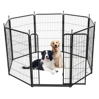 Recinto per cani Garvee, altezza 40", lunghezza 18 piedi, 8 pannelli, metallo, antiruggine, porta larga, portatile per giardino e campeggio