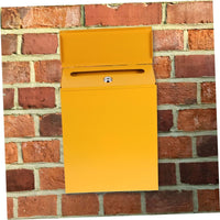 Cassetta postale Garvee con serratura a chiave, montaggio a parete in metallo, chiusura antigoccia sicura per uso esterno, giardino, ufficio, beige