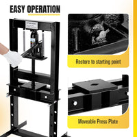 Pressa Idraulica Garvee 6T da 6 Tonellate con Telaio H e Valvola di Sicurezza - Regolabile in Acciaio per Officina, Metallurgia e Auto | Perfetta per Festa del Papà
