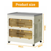 Contenitore pieghevole Garvee da 135 litri con coperchio e ruote per camera da letto e ufficio, robusto, impilabile, facile da spostare, grigio