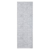 Tappeto Corridoio Garvee 60x230 cm Effetto Cashmere, Lavabile e Antiscivolo, Design Ritmico Moderno, Grigio, per Ingresso e Soggiorno - Grigio