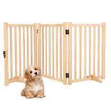 Garvee Cancelletto per Cani Pieghevole in Legno Massello con Piedini di Supporto, Espandibile a 3 Pannelli, Design Stabile per Interni e Scale