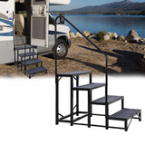Scala per camper Garvee a 4 gradini con corrimano, tappetini antiscivolo, capacità di carico di 660 libbre, acciaio, portatile, per roulotte e piscine, montaggio rapido