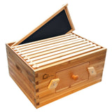 Arnia Garvee Langstroth Deep Brood da 10 telaini con cera d'api al 100%, finestre in acrilico trasparente, legno di cedro per apicoltura all'aperto