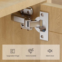 Libreria Garvee Boho con ante in rattan, 5 ripiani, MDF robusto, soggiorno/ufficio, 31,5"L x 63"A, colore naturale