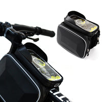 Garvee Sac de Cadre de Vélo Étanche Réfléchissant avec Support Téléphone TPU Sensible pour VTT et Cyclisme Urbain, Taille Adaptée Moins de 6,4 Pouces, Noir