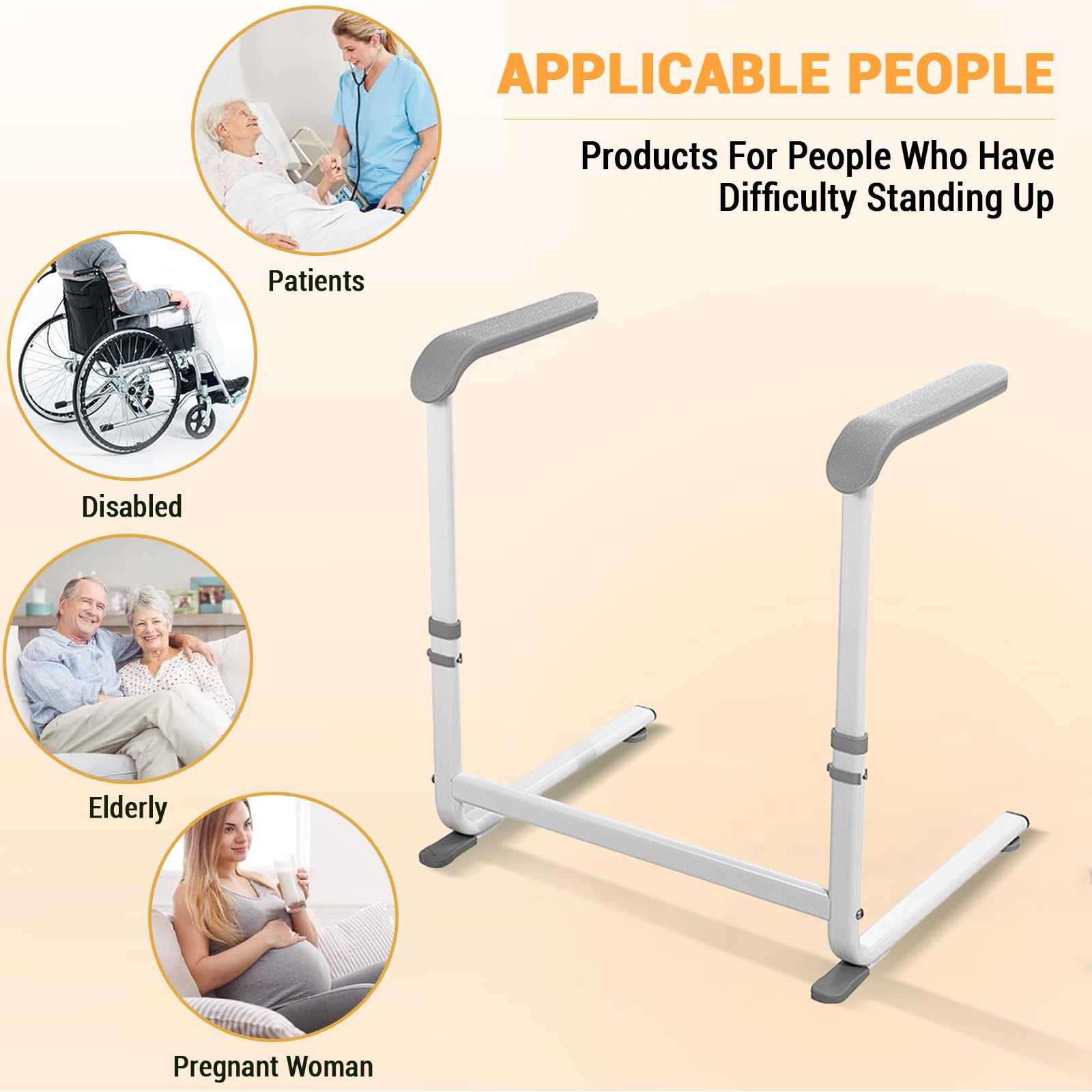 Garvee Standing Aid, altezza regolabile in acciaio da 300 libbre, maniglie marroni per trasferimenti sicuri dal letto e dal divano