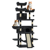 Albero per gatti Garvee Large Multi-Level da 68,5 pollici per gatti di grandi dimensioni da 20 libbre in su con tiragraffi in sisal, amache, cestino, grigio scuro, per interni