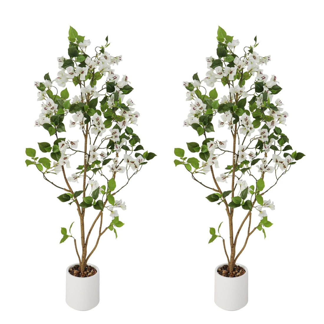 Alberi artificiali Garvee, set da 2, alberi finti per interni, facili da pulire, resistenti, in plastica, per casa e ufficio, verde realistico