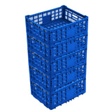 Garvee Cassa Latte Pieghevole 52L - Plastica Polipropilene, Resistente 30 kg, Impilabile, Maniglie Comode - Multiuso per Garage, Cucina, Ufficio, Leggera Nera - 5Blu