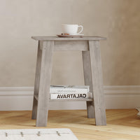 Tavolino laterale Garvee Farmhouse con contenitore, comodino rustico a 2 ripiani in legno impermeabile, grigio, per soggiorno e camera da letto, compatto