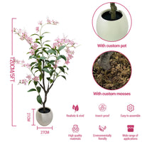 Albero di gelsomino artificiale Garvee da 120 cm con vaso bianco per casa, feste di matrimonio, giardino, rosa