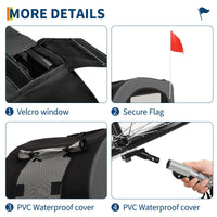 Trasportino per cani da bicicletta Garvee, capacità 88 libbre, con pneumatici da 19", per cani di taglia media e grande, avventure all'aria aperta, pieghevole, Oxford 600D, nero