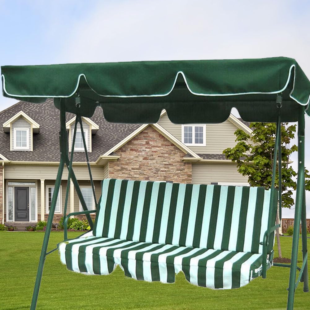 Telo di ricambio Garvee per altalena da giardino, parasole, telone per tetto altalena Hollywood, protezione dall'esposizione al sole, rivestimento in argento, versatile